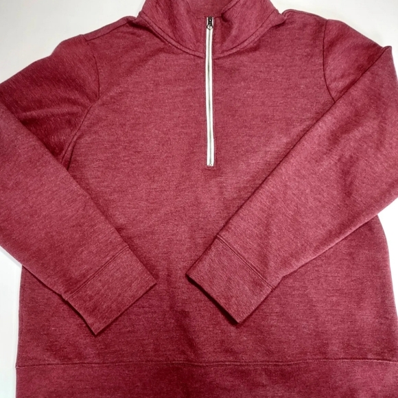 Eddie Bauer Camp Fleece 1/4 Zip Pullover Maroon Women's Large - Picture 1 of 5